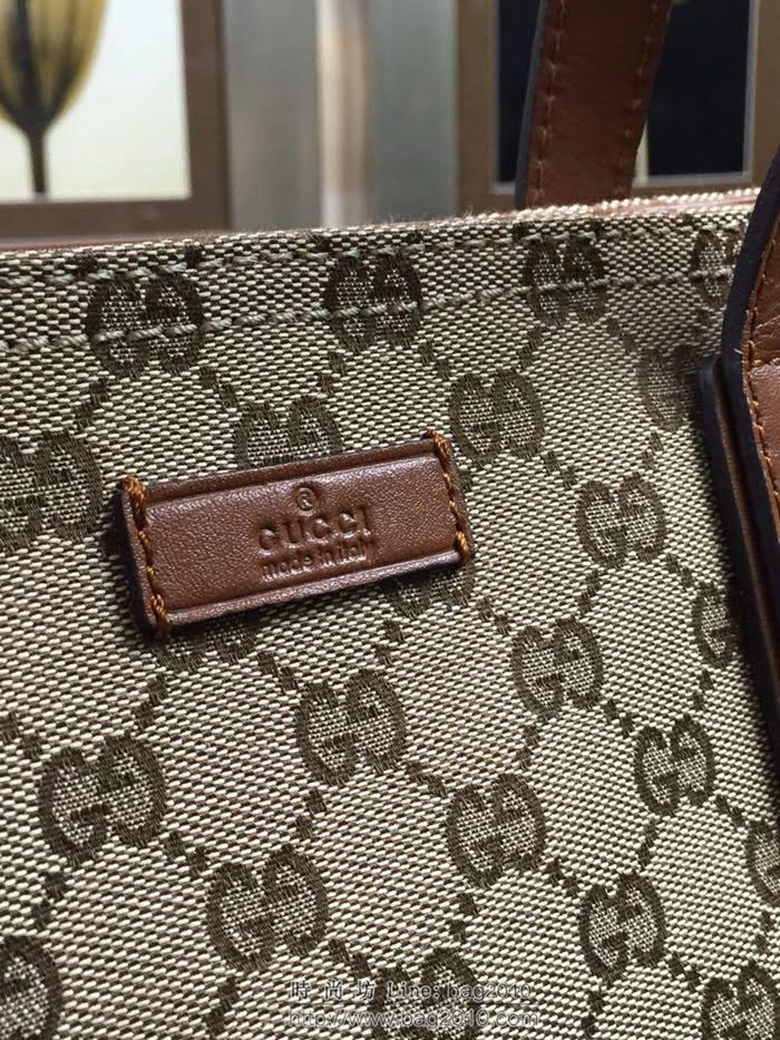 GUCCI 古馳男包 新款 308928 咖色 GUCCI中性 經典圖案 時尚手提包